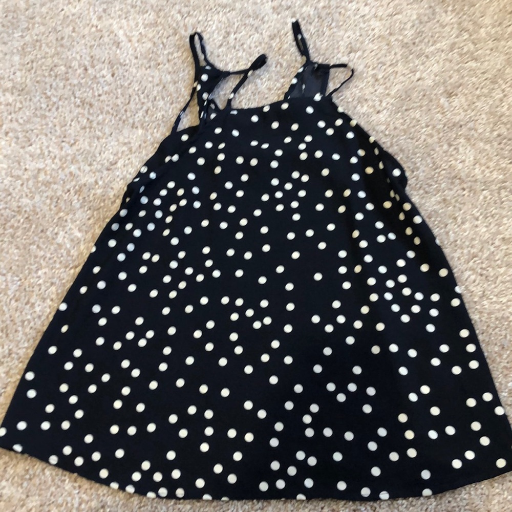 Navy blue polka dot tank top
